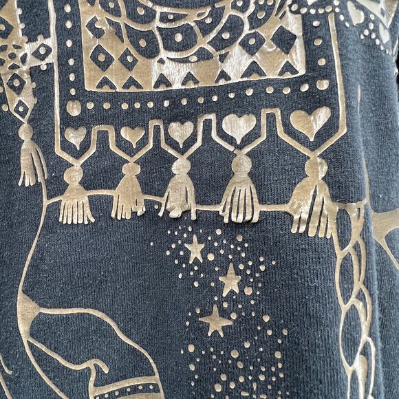 Vintage 1989 Air Waves‎ Black Single Stitch Gold Foil Carousel Tee Shirt XL - Picture 8 of 9